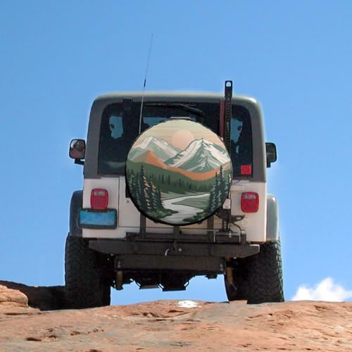 Camper Spare Tire Cover Mountain Adventure Waterproof Polyester Wheel - Image 5