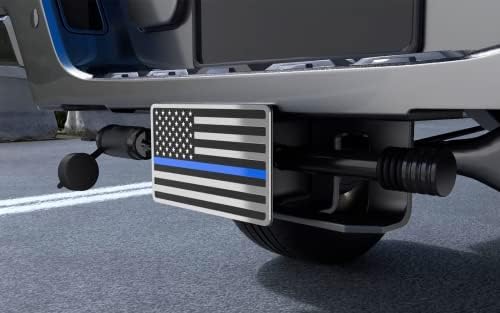Chrome Line American Flag Metal Trailer Hitch Cover - Image 6