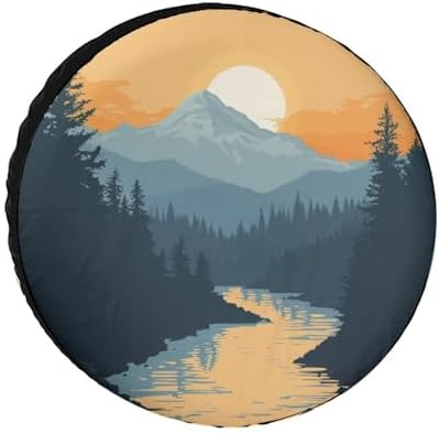 Spare Tire Cover Mountain Adventure Protectors Weatherproof Dust-Proof Nature by HighonHi