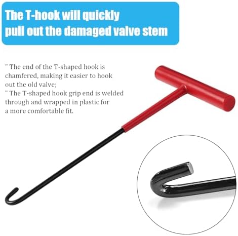 7PCS Tire Valve Stem Tool Kit Replacement Installation Set Black - Image 5