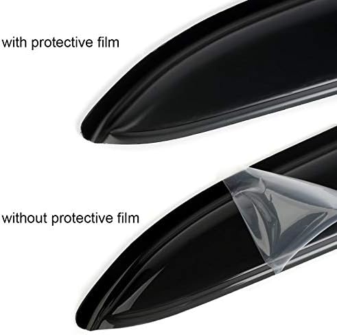 94039 Side Window Wind Vent Deflector, 4pcs Out-Channel Tape-On Dark Smoke Nice Rain Guards Set, Window Visor fit for 2007-2016 Mitsubishi Lancer