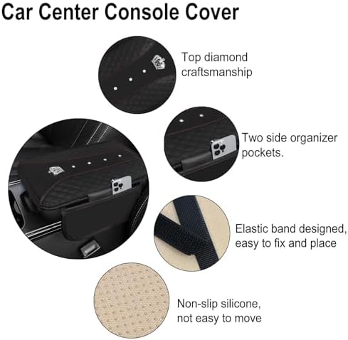 NBTEPEM 10 Pcs Bling Car Floor Mats Set, Leather Steering Wheel Covers - Image 5