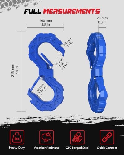 3/8 Tow Hook, Winch Hook for Off-Road Recovery, Towing Shackle 33000 Lbs - Image 5