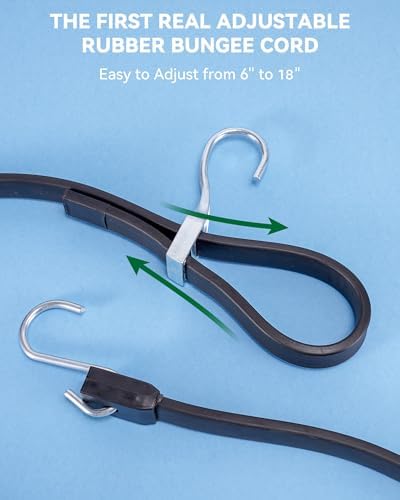Lucky Straps 18 Inch Adjustable Rubber Bungee Cords, 8 Pack - Image 2