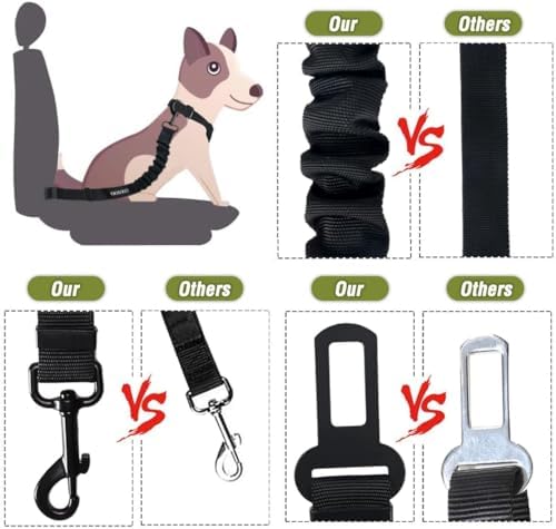 COOYOO Dog Seat Belt, Retractable Dog Car Harness Seat Belt - Image 6