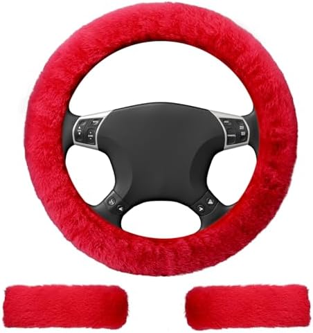 BFXM 3 PCS Fluffy Steering Wheel Cover Set by BFXM