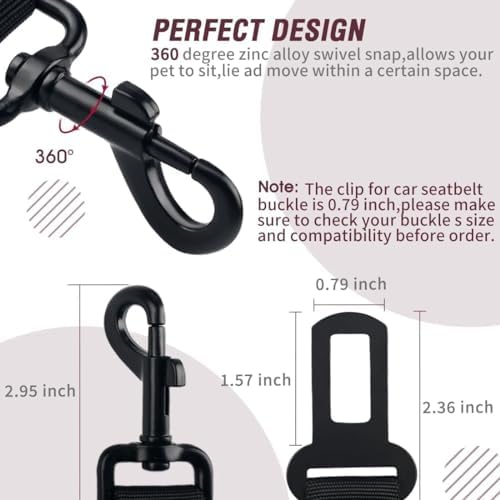 COOYOO Dog Seat Belt, Retractable Dog Car Harness Seat Belt - Image 5