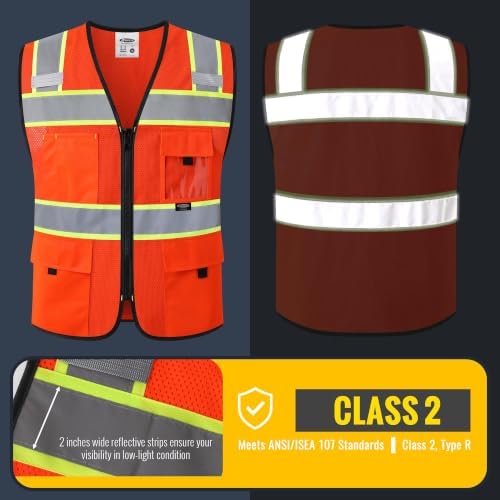 JKSafety Safety Vest for Men Women Hi Vis Relfective Vest - Image 3