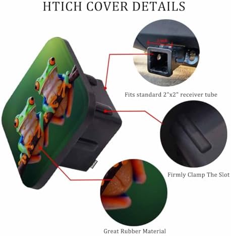 Trailer Hitch Cover Plug Tree Frog, Cute Animal Tree Frog Tree Branch Trailer - Image 3