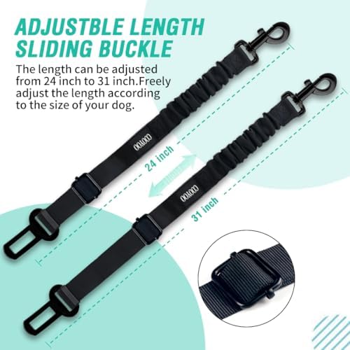 COOYOO Dog Seat Belt, Durability Retractable Dog Car Harness Adjustable Dog - Image 4