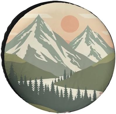 Camper Spare Tire Cover 12 Inch Mountain Adventure Wheel Protectors by HighonHi