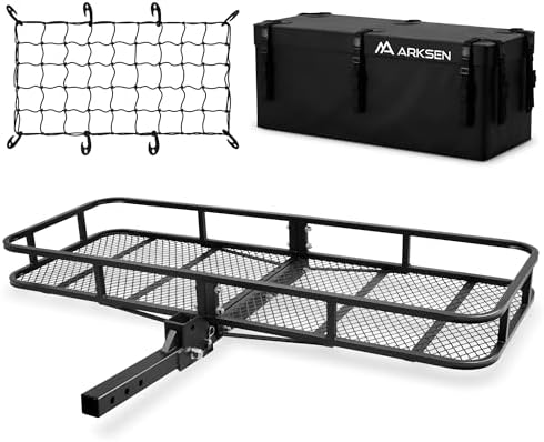 ARKSEN 60" x 23" x 5.5" Folding Hitch Cargo Carrier w/Waterproof Bag&Net by ARKSEN