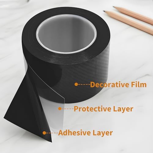 Car Door Sill Protector Tape, 2.76 in x 33 Ft Carbon Fiber Door Edge Guards - Image 3