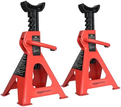 Amazon Basics Steel Jack Auto Stands, 3 Ton Capacity, Adjustable Height by AmazonBasics