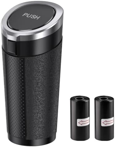 Car Trash Can with Lid, Mini Cup Holder Trash Can with 30 Bags, 900ML by Unknown