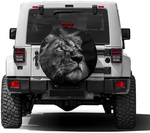 Lion with Glowing Spare Tire Cover with Backup Camera Hole Wheel Tire Cover Fit by Foruidea