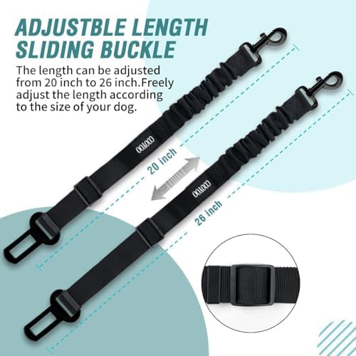 COOYOO Dog Seat Belt, Retractable Dog Car Harness Seat Belt - Image 4