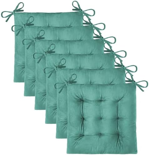OVOV 6 Pack Chair Cushions for Dining Chairs 15.5"x15.5" Lake Blue by OVOV