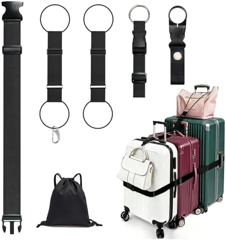 5 Pack Adjustable Luggage Connector Straps by Unknown