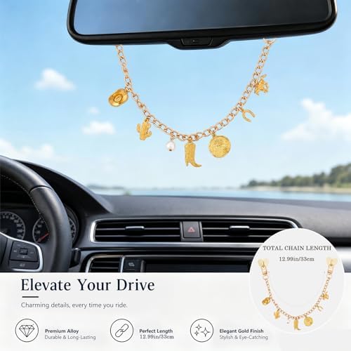 Boho Aesthetic Rearview Mirror Charm Hanging Ornament Car Interior - Image 3