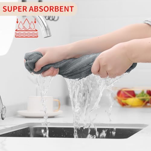 Homaxy 100% Cotton Waffle Weave Kitchen Dish Cloths 8-Pack - Image 3