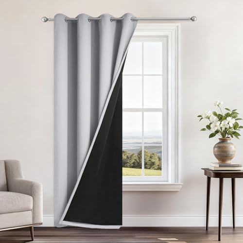 Yakamok Light Grey 100% Blackout Curtains 84 Inches Long 52" Wide 1 Panel by Yakamok