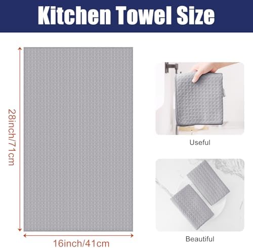Homaxy Microfiber Waffle Weave Kitchen Towels, 8 Pack - Image 2