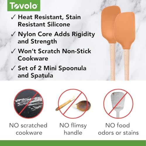 Tovolo Mini Spoon Spatula Wooden Handle Set - Image 3