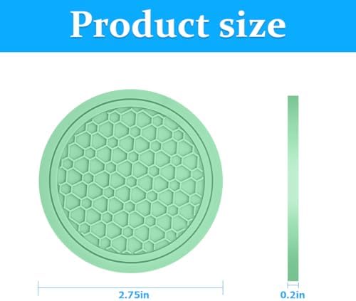 Mandark 2PCS 2.75 Inch Car Cup Holder Coasters, Light Green - Image 2