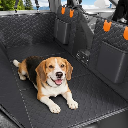 Dog Car Seat Cover Waterproof Vegan Leather, Scratchproof, Hard Bottom Back by REDASW