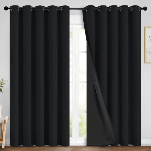 Yakamok Black 100% Blackout Curtains 84 Inches Long by Yakamok