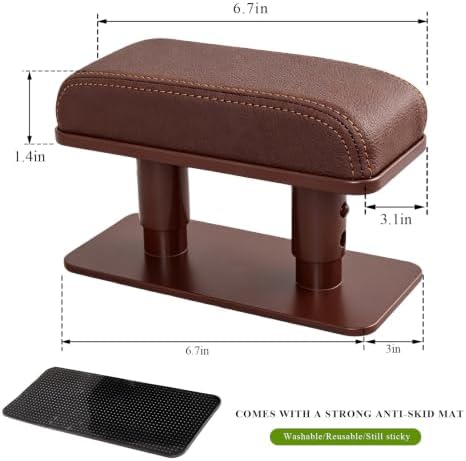 Car Armrest Pad, Adjustable Height Left Elbow Support Anti-Fatigue Car Door Arm - Image 2