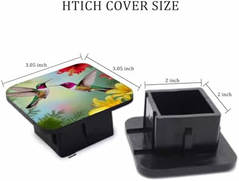 Auto Hitch Cover for Trucks Hummingbird, Garden Blooming Hibiscus Rose - Image 2