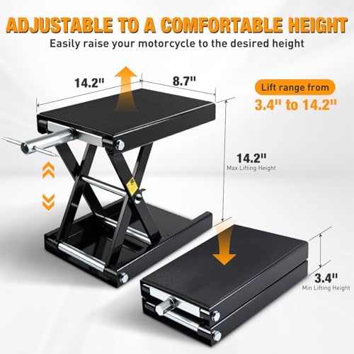 Nilight Motorcycle Lift Jack 1100 LBS Motorcycle Scissor Jack Stand Lift - Image 3