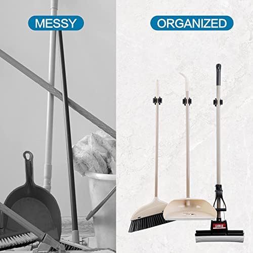 JAMEND CLXP 12PCS Broom and Mop Holder, Heavy Duty Garden Tool Organizer Rack - Image 5