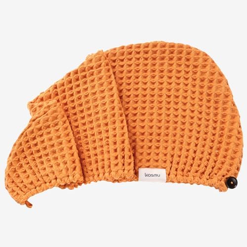 Luxury Organic Japanese Cotton Hair Drying Waffle Towel Wrap - Image 3