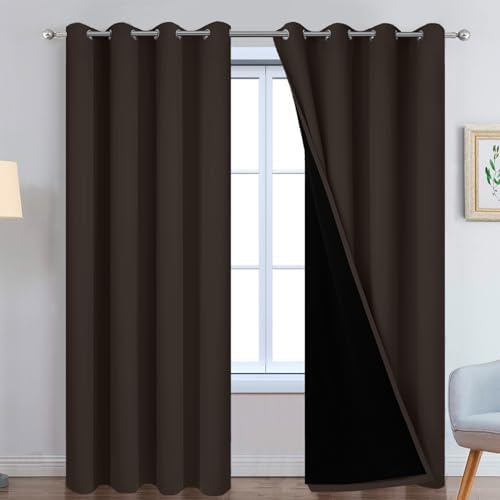 Yakamok Chocolate 100% Blackout Curtains 96 Inches Long 52" Wide 2 Panels by Yakamok