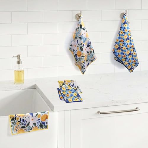 Ritz Waffle Microfiber Kitchen Towel 2pc Set – Ditzy and Flowers – Citrus & - Image 4