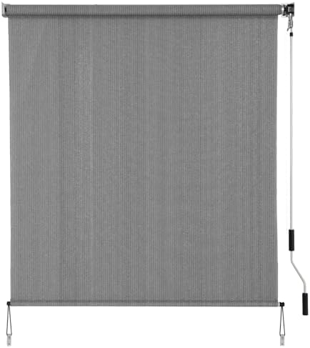 SMONTER Outdoor Sunshade Roller Shade 4'W x 6'H, Exterior Cordless Roll Up by SMONTER