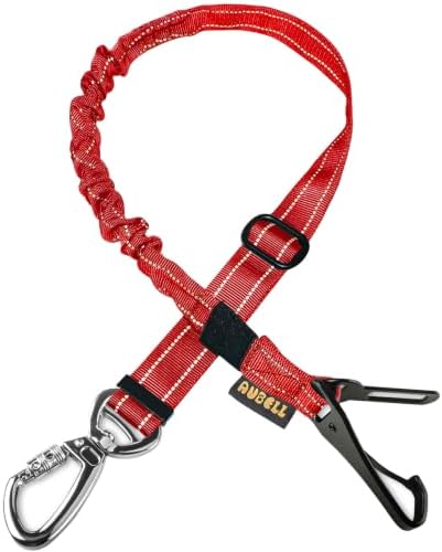 AUBELL Dog Seat Belt for Car, Updated 3-in-1 Bungee Dog Car Harness by AUBELL