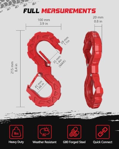 3/8 Tow Hook, Winch Hook for Off-Road Recovery, Towing Shackle 33000 Lbs - Image 5