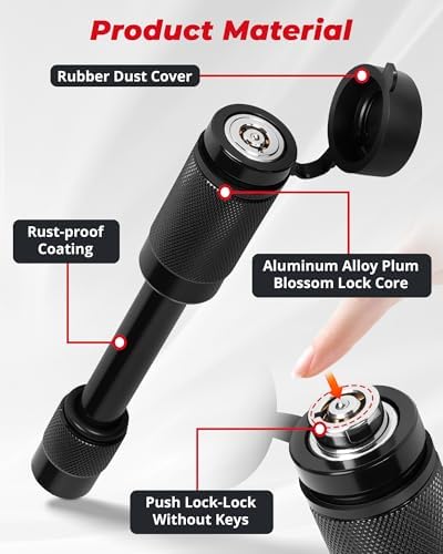 2'' Anti-Rattle Hitch Clamp & 5/8" Receiver Pin Lock & Silencer Pad - Image 5