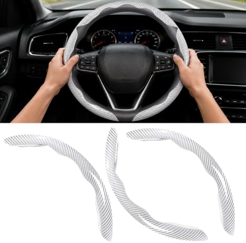 3pcs Universal Carbon Fiber Steering Wheel Cover, Anti-Slip & Segmented Design by Unknown