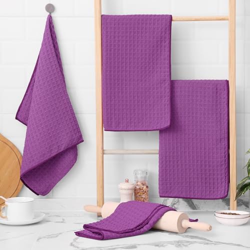 Homaxy Microfiber Waffle Weave Kitchen Towels, 4 Pack - Image 5