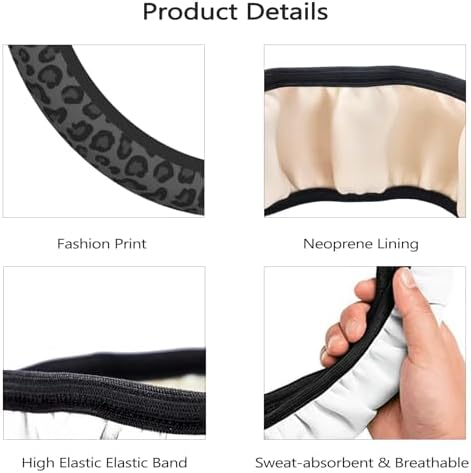 Black Leopard Cheetah Steering Wheel Cover - Image 3