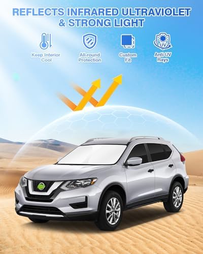 Canvcle Sunshades for 2014-2020 Nissan Rogue Accessories Windshield Sun Shade - Image 2