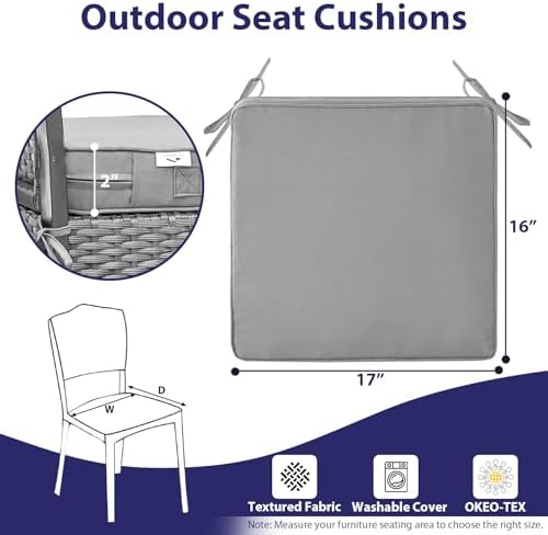 IPYNBAP Outdoor Chair Cushions Set of 4 -Waterproof Outdoor Seat Cushions - Image 6