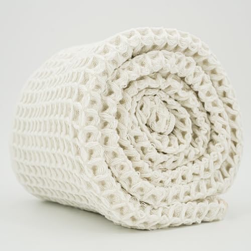 Luxury Organic Japanese Cotton Waffle Bath Towel | Thick, Quick Dry Bathroom - Image 2