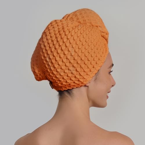 Luxury Organic Japanese Cotton Hair Drying Waffle Towel Wrap - Image 5