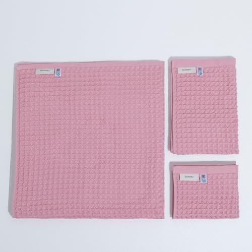 Luxury Organic Japanese Cotton Waffle Bath Towel | Thick, Quick Dry Bathroom by KOSMU